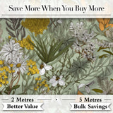 Vintage Botanical Floral Sage Green Detailed Seamless Pattern Lovely  Digital Print Material by the Metre UK Sewing Quilting Textile