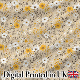 Soft Yellow White Floral Ditsy Seamless Pattern Cute Unique Gift  Digital Print Material by the Metre UK Sewing Quilting Textile