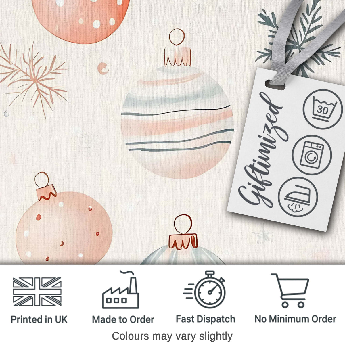 Minimal Pastel Christmas Baubles Seamless Pattern Cute Unique Gift  Digital Print Material by the Metre UK Sewing Quilting Textile