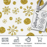 Gold Snowflakes and Glitter Dots Seamless Pattern Cute Unique Gift  Digital Print Material by the Metre UK Sewing Quilting Textile
