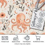 Cute Octopus Floral Seamless Pattern Charming  Decor Lovely  Digital Print Material by the Metre UK Sewing Quilting Textile