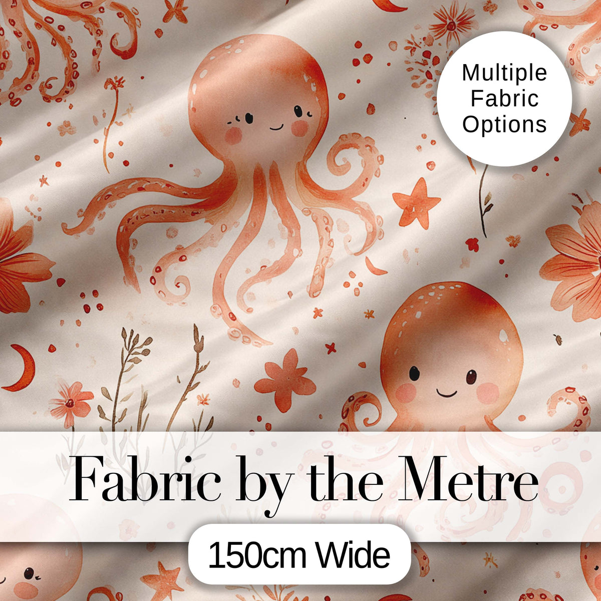 Kawaii Octopus Ocean Seamless Pattern Perfect Gift for Her Lovely  Digital Print Material by the Metre UK Sewing Quilting Textile