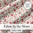 Red Floral Cream Background Seamless Pattern Beautiful Coffee Cup  Digital Print Material by the Metre UK Sewing Quilting Textile