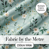 Green Floral Moon Seamless Pattern Charming  Decor Lovely  Digital Print Material by the Metre UK Sewing Quilting Textile