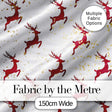 Red Reindeer Christmas Seamless Pattern Cute Unique Gift Lovely  Digital Print Material by the Metre UK Sewing Quilting Textile