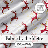 Red Reindeer Christmas Seamless Pattern Cute Unique Gift Lovely  Digital Print Material by the Metre UK Sewing Quilting Textile