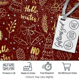 Christmas Gold Foil Typography Bells Tree Festive Seamless Pattern  Digital Print Material by the Metre UK Sewing Quilting Textile