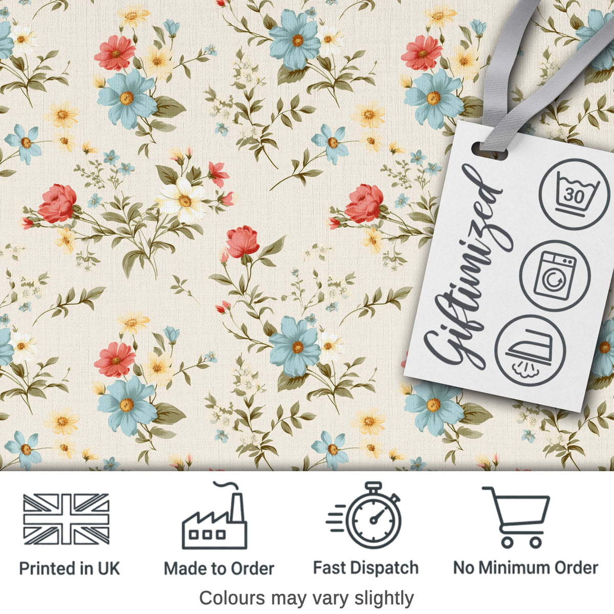 Pastel Floral Spring Pattern Cream Background Seamless Lovely  Digital Print Material by the Metre UK Sewing Quilting Textile