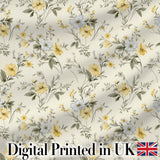 Soft Yellow and White Floral Pattern Cream Background Seamless  Digital Print Material by the Metre UK Sewing Quilting Textile