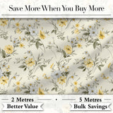 Soft Yellow and White Floral Pattern Cream Background Seamless  Digital Print Material by the Metre UK Sewing Quilting Textile