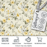 Soft Yellow and White Floral Pattern Cream Background Seamless  Digital Print Material by the Metre UK Sewing Quilting Textile