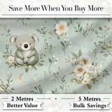 Daisy and Moon Botanical Pattern Green Background Seamless Lovely  Digital Print Material by the Metre UK Sewing Quilting Textile