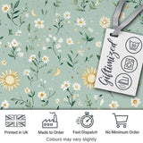 Minimal Floral Leaves and Sun moon Pattern Beautiful Background  Digital Print Material by the Metre UK Sewing Quilting Textile