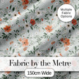 Wildflower Orange and White Floral Pattern Sage Background Seamless  Digital Print Material by the Metre UK Sewing Quilting Textile