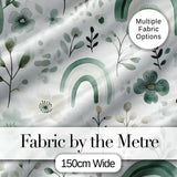 Watercolor Green Floral Rainbow Pattern White Background Seamless  Digital Print Material by the Metre UK Sewing Quilting Textile