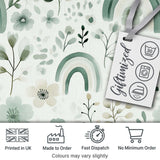 Watercolor Green Floral Rainbow Pattern White Background Seamless  Digital Print Material by the Metre UK Sewing Quilting Textile