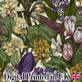 Botanical Floral Garden Illustration Vintage Style Seamless Pattern  Digital Print Material by the Metre UK Sewing Quilting Textile