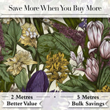 Botanical Floral Garden Illustration Vintage Style Seamless Pattern  Digital Print Material by the Metre UK Sewing Quilting Textile