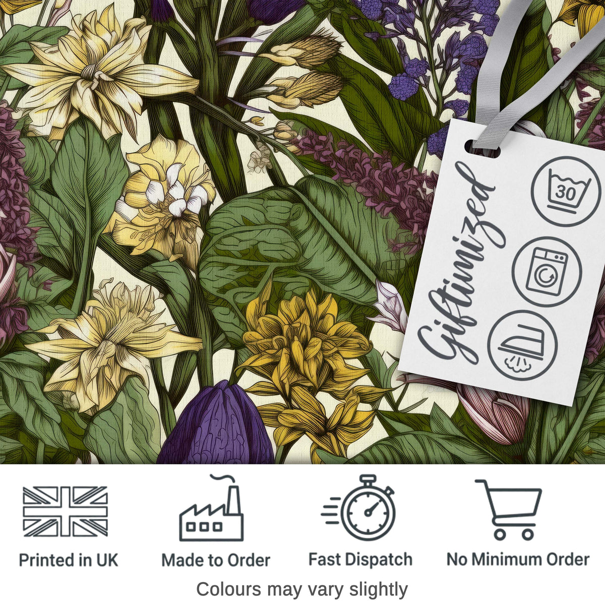 Botanical Floral Garden Illustration Vintage Style Seamless Pattern  Digital Print Material by the Metre UK Sewing Quilting Textile