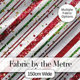 Red Green Glitter Stripe Christmas Pattern Festive Seamless Design  Digital Print Material by the Metre UK Sewing Quilting Textile