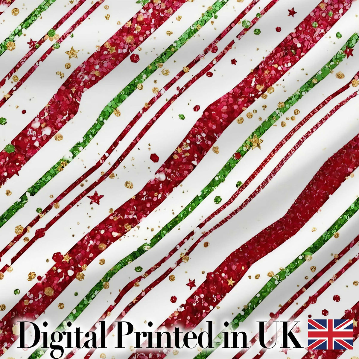 Red Green Glitter Stripe Christmas Pattern Festive Seamless Design  Digital Print Material by the Metre UK Sewing Quilting Textile