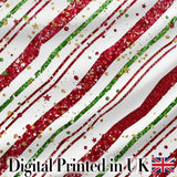 Red Green Glitter Stripe Christmas Pattern Festive Seamless Design  Digital Print Material by the Metre UK Sewing Quilting Textile