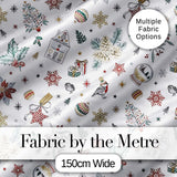 Christmas Icons Pattern Snowflakes Gifts Baubles Seamless Design  Digital Print Material by the Metre UK Sewing Quilting Textile