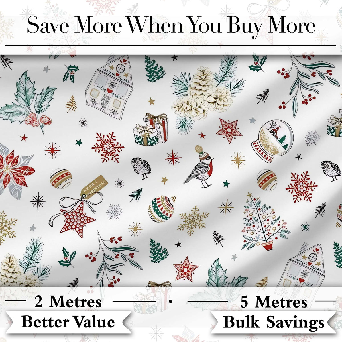 Christmas Icons Pattern Snowflakes Gifts Baubles Seamless Design  Digital Print Material by the Metre UK Sewing Quilting Textile