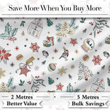 Christmas Icons Pattern Snowflakes Gifts Baubles Seamless Design  Digital Print Material by the Metre UK Sewing Quilting Textile