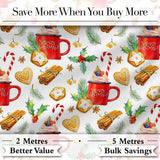 Christmas  Candy Cane Gingerbread Festive Pattern Seamless Design  Digital Print Material by the Metre UK Sewing Quilting Textile