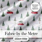 Winter Forest Red Car Christmas Tree Pattern Seamless Design Lovely  Digital Print Material by the Metre UK Sewing Quilting Textile