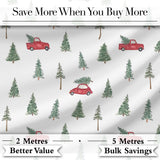 Winter Forest Red Car Christmas Tree Pattern Seamless Design Lovely  Digital Print Material by the Metre UK Sewing Quilting Textile