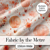 Coral Floral Hot Air Balloon Nursery Pattern Seamless Watercolour  Digital Print Material by the Metre UK Sewing Quilting Textile