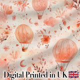 Coral Floral Hot Air Balloon Nursery Pattern Seamless Watercolour  Digital Print Material by the Metre UK Sewing Quilting Textile