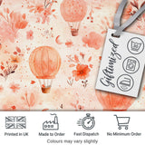 Coral Floral Hot Air Balloon Nursery Pattern Seamless Watercolour  Digital Print Material by the Metre UK Sewing Quilting Textile