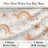 Pastel Rainbow Floral Dreamy Nursery Pattern Seamless Watercolour  Digital Print Material by the Metre UK Sewing Quilting Textile