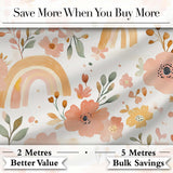 Warm Rainbow Floral Boho Style Seamless Watercolour Pattern Lovely  Digital Print Material by the Metre UK Sewing Quilting Textile
