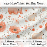 Cute Bear Floral Woodland Nursery Pattern Seamless Watercolour  Digital Print Material by the Metre UK Sewing Quilting Textile