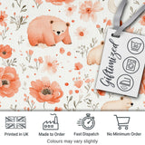 Cute Bear Floral Woodland Nursery Pattern Seamless Watercolour  Digital Print Material by the Metre UK Sewing Quilting Textile