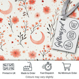 Blush Floral Botanical Moon Pattern Seamless Elegant Watercolour  Digital Print Material by the Metre UK Sewing Quilting Textile