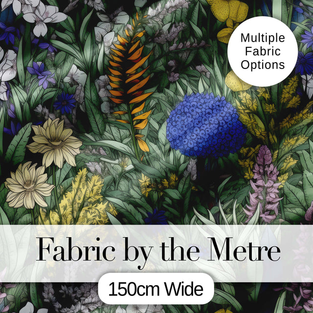Tropical Botanical Garden Illustration Green Floral Seamless Pattern  Digital Print Material by the Metre UK Sewing Quilting Textile