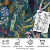 Elegant Botanical Floral Line Art Green Background Seamless Pattern  Digital Print Material by the Metre UK Sewing Quilting Textile