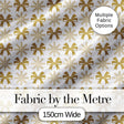 Gold Glitter Snowflake and Bow Christmas Pattern Cute Unique Gift  Digital Print Material by the Metre UK Sewing Quilting Textile