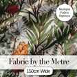 Botanical Garden Floral Pattern Natural Tones Beautiful Coffee Cup  Digital Print Material by the Metre UK Sewing Quilting Textile