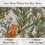 Botanical Garden Floral Pattern Natural Tones Beautiful Coffee Cup  Digital Print Material by the Metre UK Sewing Quilting Textile