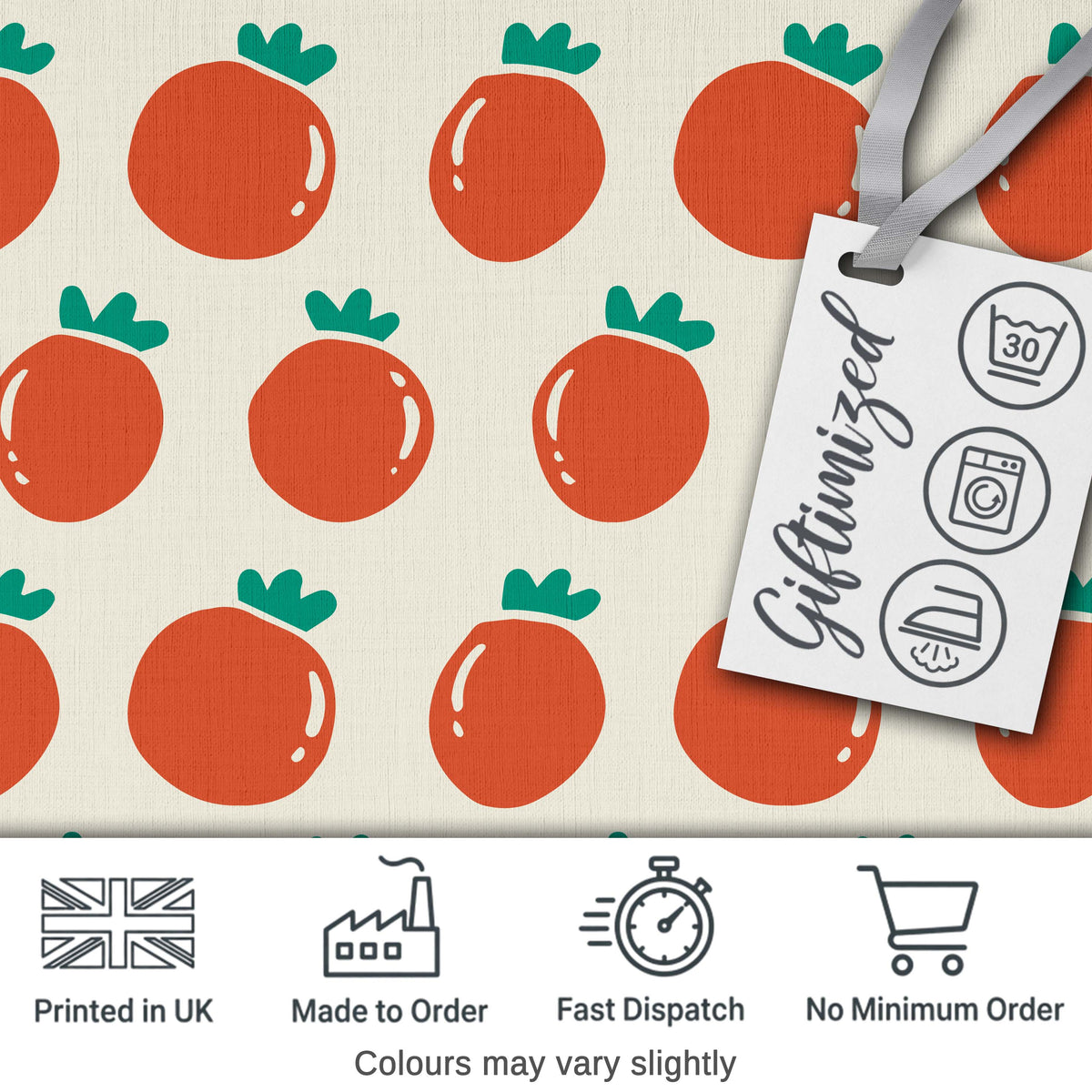 Cute Tomato Cartoon Pattern Minimal Design Thoughtful Gift Idea  Digital Print Material by the Metre UK Sewing Quilting Textile