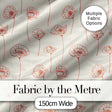 Minimal Line Art Floral Pattern Terracotta Design Cute Unique Gift  Digital Print Material by the Metre UK Sewing Quilting Textile