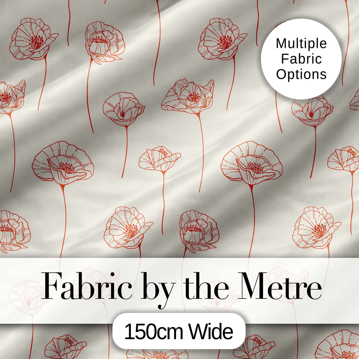 Minimal Line Art Floral Pattern Terracotta Design Cute Unique Gift  Digital Print Material by the Metre UK Sewing Quilting Textile