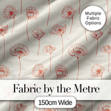 Minimal Line Art Floral Pattern Terracotta Design Cute Unique Gift  Digital Print Material by the Metre UK Sewing Quilting Textile