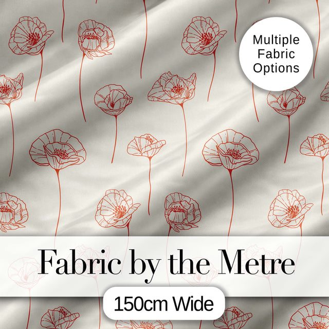 Minimal Line Art Floral Pattern Terracotta Design Cute Unique Gift  Digital Print Material by the Metre UK Sewing Quilting Textile
